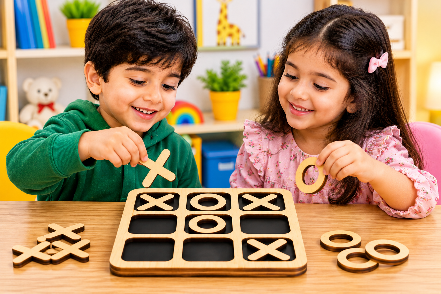 Wooden Tic Tac Toe Game