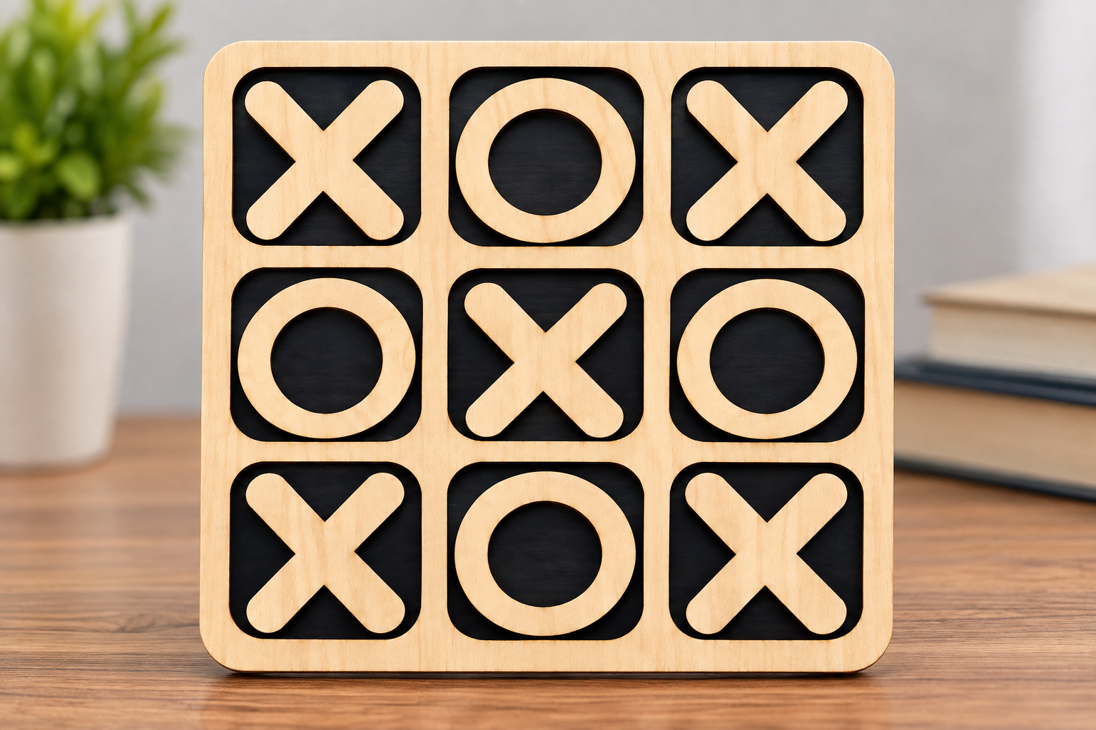 Wooden Tic Tac Toe Game - Image 2